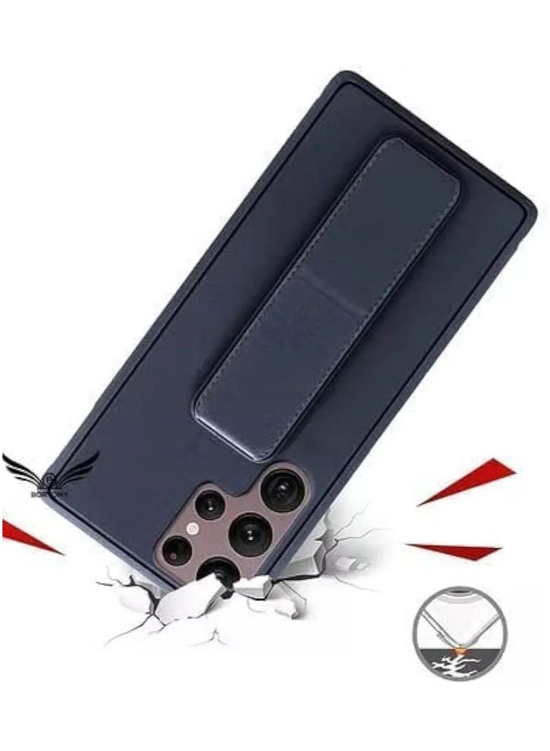Denx Magnetic Case for Samsung Galaxy S23 Ultra, Back Stand Case Magnetic Car Holder, Premium Silicone Horizontal & Vertical Kickstand, with Multi Stand for Samsung Galaxy S23 Ultra (Dark Blue) - Image 2