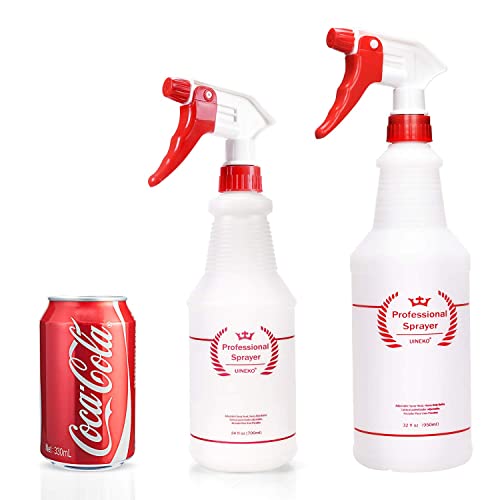 Uineko Plastic Spray Bottle (4 Pack, 32 Oz, All-Purpose) Heavy Duty Spraying Bottles Leak Proof Mist Empty Water Bottle for Cleaning Solution Planting Pet with Adjustable Nozzle and Measurements - Image 2