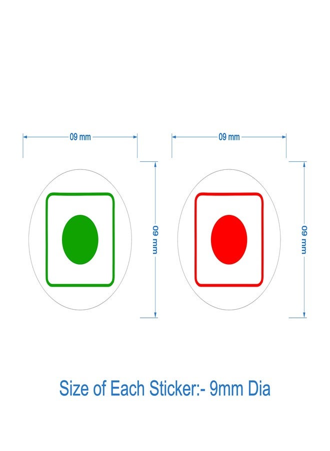 Iberry's Self Adhesive Veg and Non Veg Food Label Stickers, Green and Red Round Shape for Food Packaging, 9mm Diameter, 540 Pieces Each - Image 3