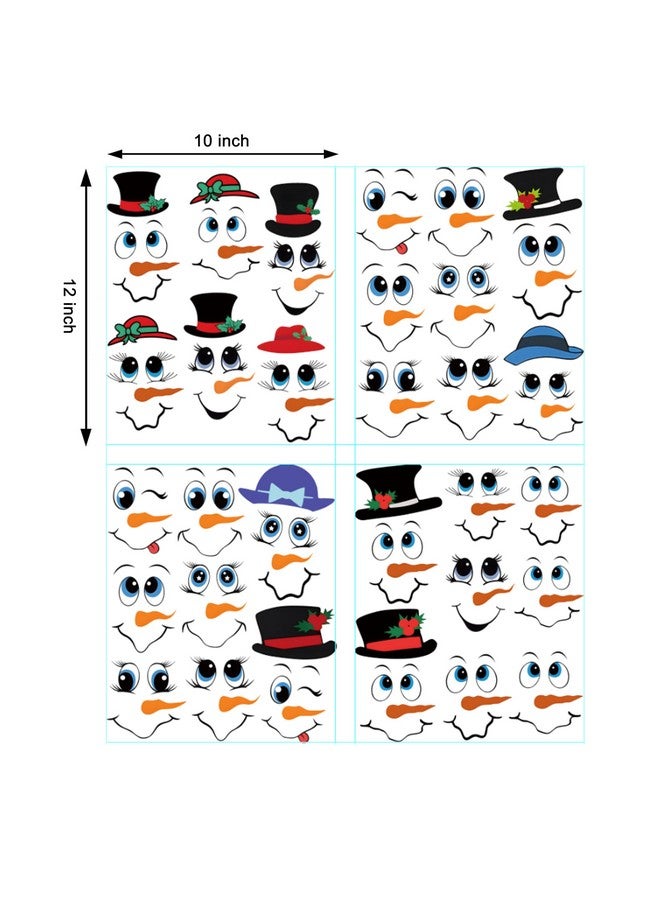 Finduat 33 Pcs Snowman Face Stickers For Christmas Ornaments, Vinyl Decals Diy Craft Art Stickers For Christmas Ball/Water Bottles, Vinyl Christmas Stickers For Home Christmas Window Sticker Party Decorations - Image 3