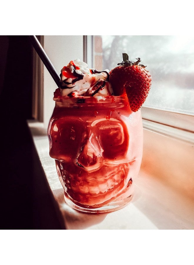 6 Pack - 15 Oz Sugar Skull Glass Tumblers - Set of 6 Creepy Drinking Cups -15 oz, Witchy Gifts, Goth Gifts For Women, Spooky Gifts - Gothic Kitchen Decor, Witchy Barware Skull Jar