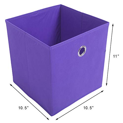 Amelitory Storage Bins Foldable Cube Organizer Fabric Drawer Set of 6 Purple - Image 3