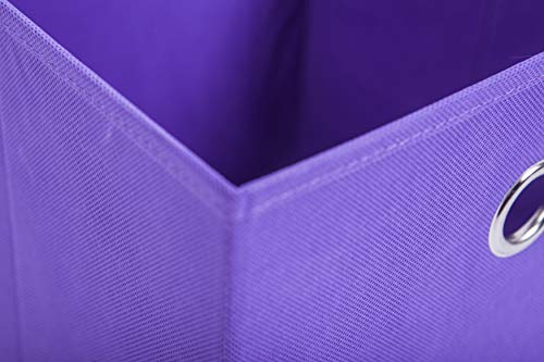 Amelitory Storage Bins Foldable Cube Organizer Fabric Drawer Set of 6 Purple - Image 4
