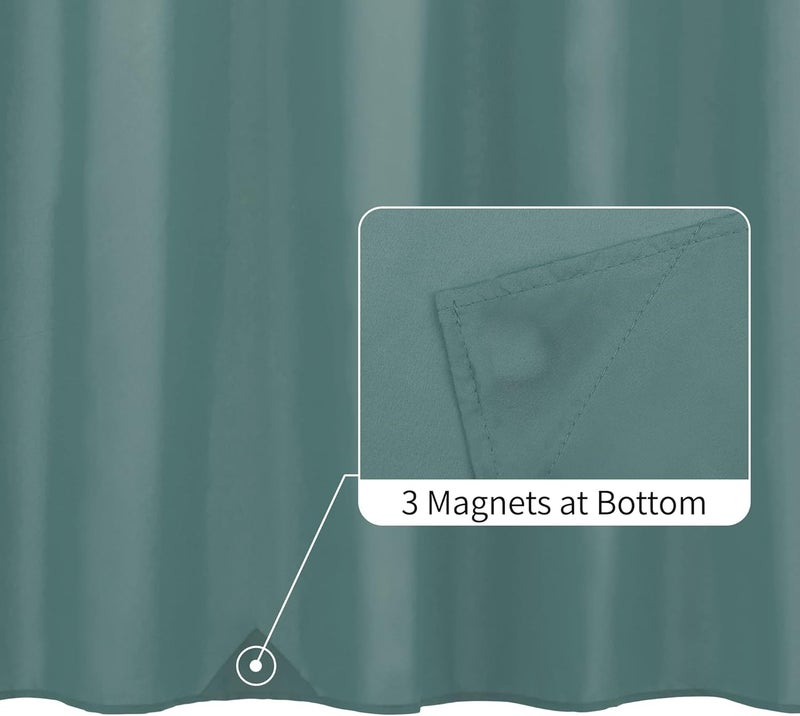 ALYVIA SPRING Teal Fabric Shower Curtain Liner Waterproof - Soft & Light-Weight Cloth Shower Liner with 3 Magnets, Hotel Quality & Machine Washable - Standard Size 72x72, Sea Teal - Image 2