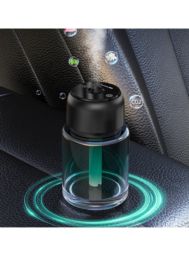 دبليو تيك معطر سيارات ذكي للجميع Rechargeable Air Freshener Mist Dispenser مع تشغيل/إيقاف تلقائي، ديكور داخلي أنيق - أسود - Image 3