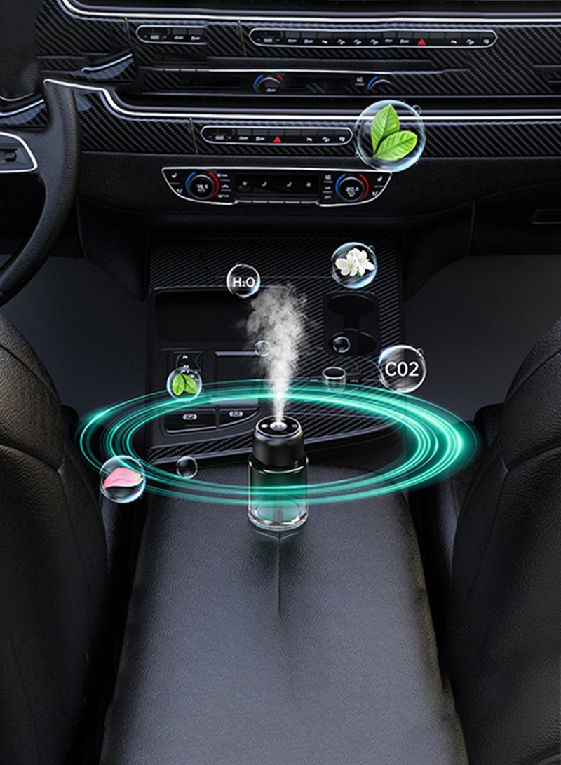 دبليو تيك معطر سيارات ذكي للجميع Rechargeable Air Freshener Mist Dispenser مع تشغيل/إيقاف تلقائي، ديكور داخلي أنيق - أسود - Image 2