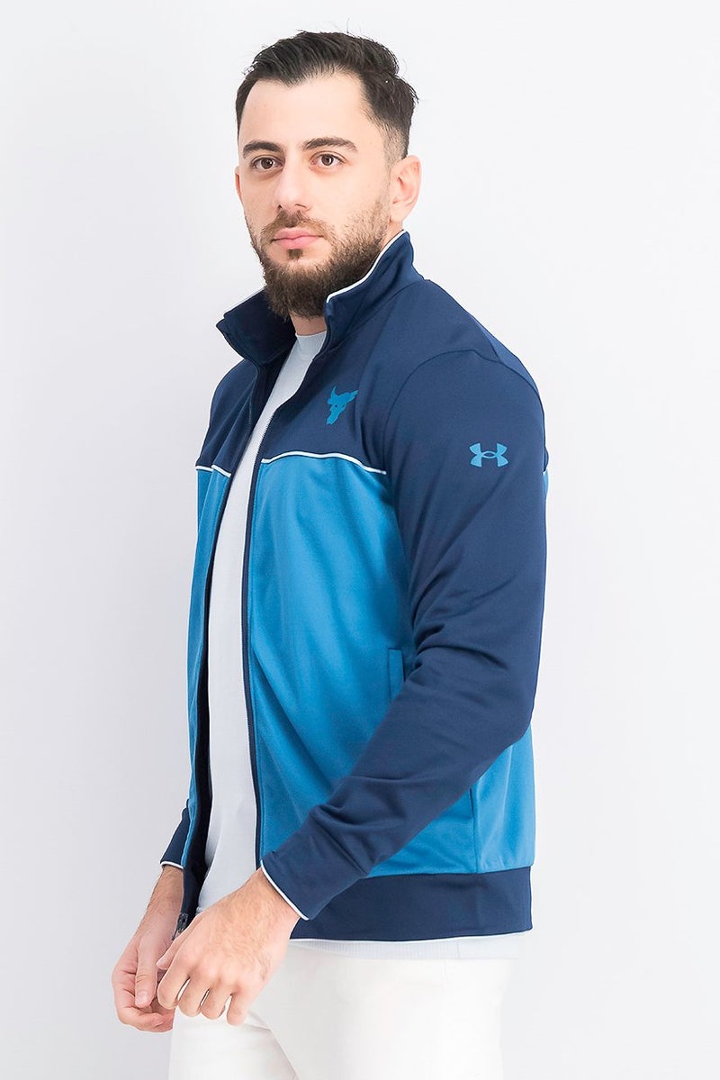 UNDER ARMOUR Men Project Rock Knit Track Jacket, Navy Combo - Image 3