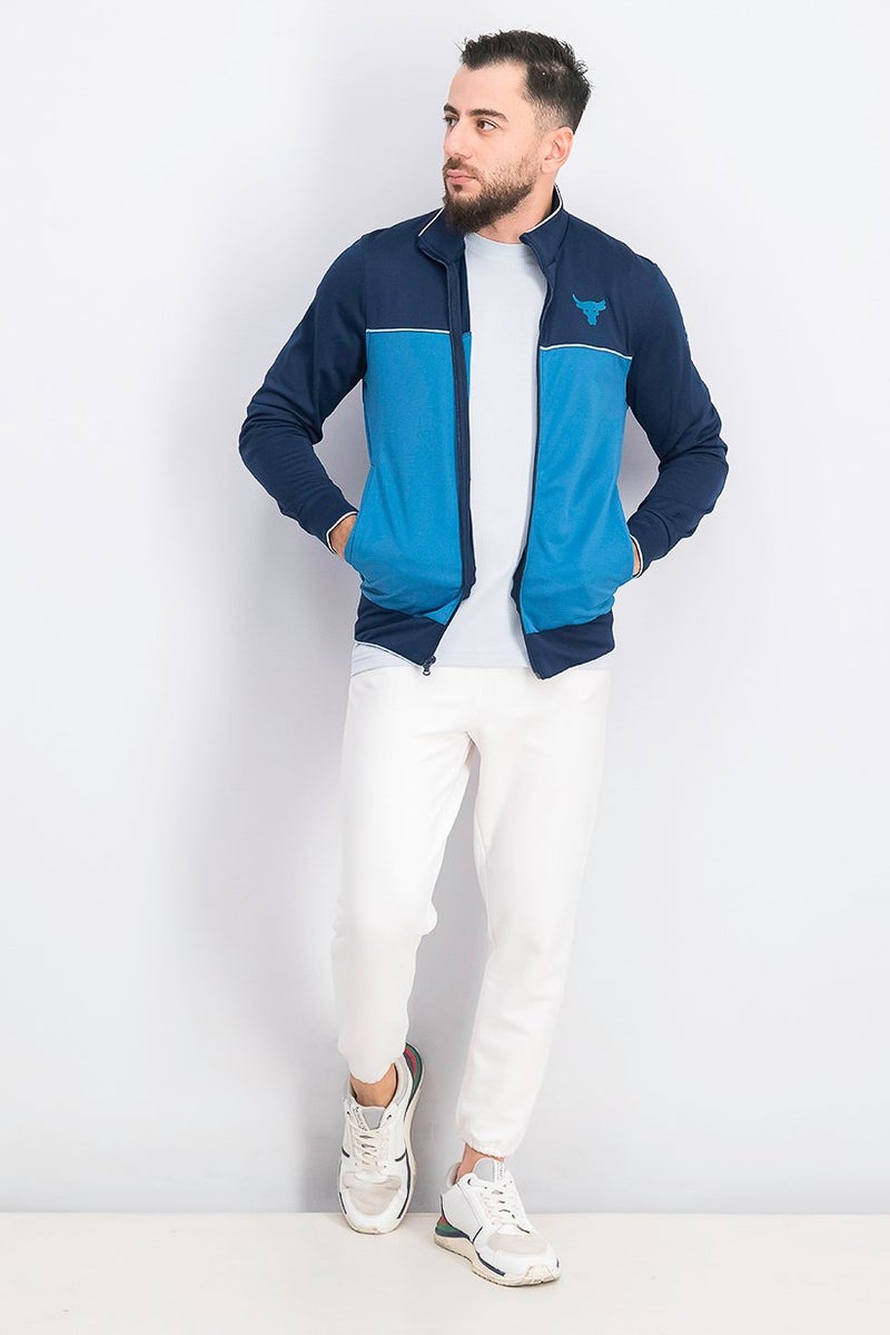 UNDER ARMOUR Men Project Rock Knit Track Jacket, Navy Combo - Image 4