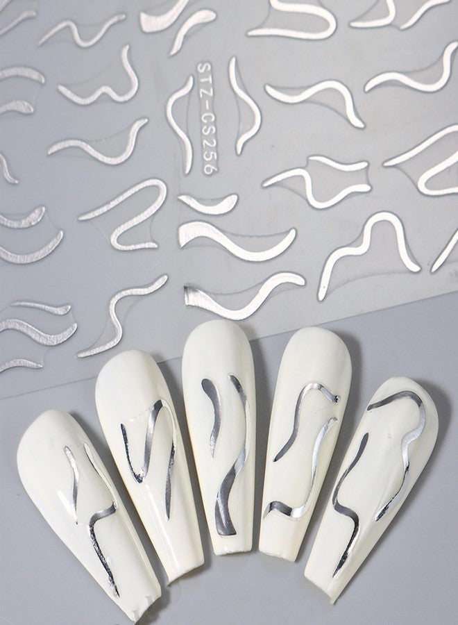 TailaiMei 6 Sheets Golden Line Nail Stickers, 3D Design Self-Adhesive Nail Art Decals for DIY Nail Decorations (502) - Image 3