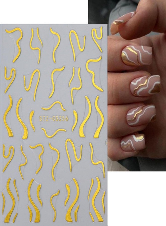 TailaiMei 6 Sheets Golden Line Nail Stickers, 3D Design Self-Adhesive Nail Art Decals for DIY Nail Decorations (502) - Image 4