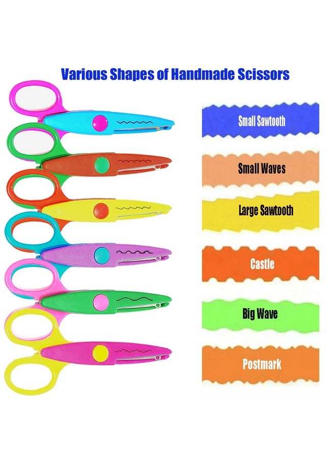 Erewa Paper Edge Scissors Set of 6 Different Patterns Craft Scissors for Teachers, Scrapbooking, Album, Kids, Arts - Image 4