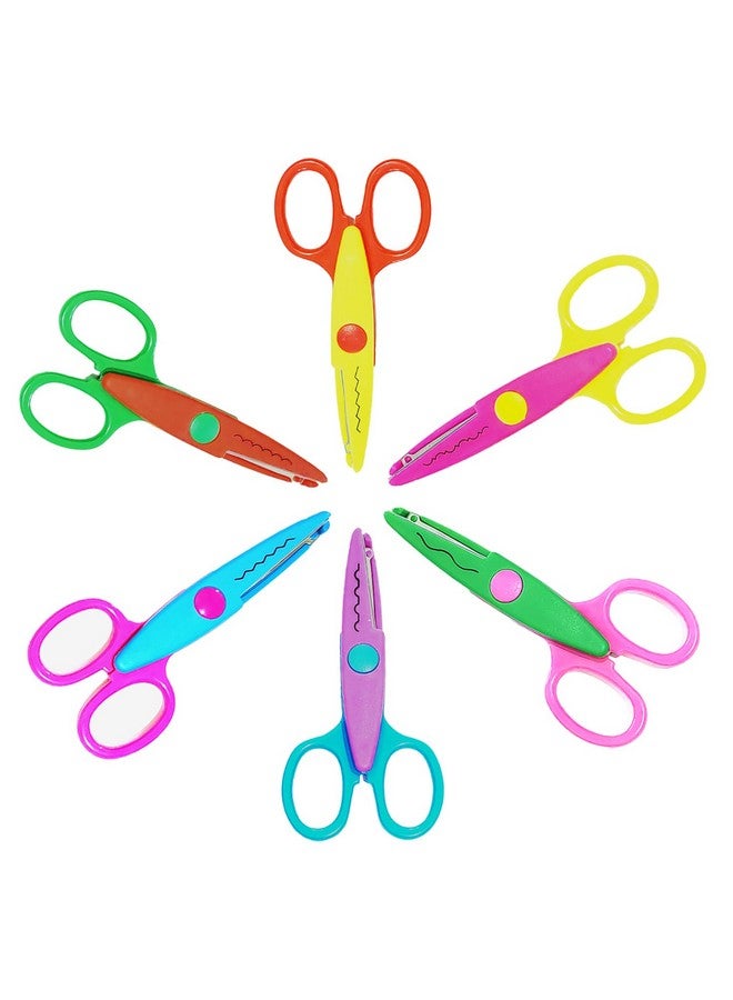 Erewa Paper Edge Scissors Set of 6 Different Patterns Craft Scissors for Teachers, Scrapbooking, Album, Kids, Arts - Image 1