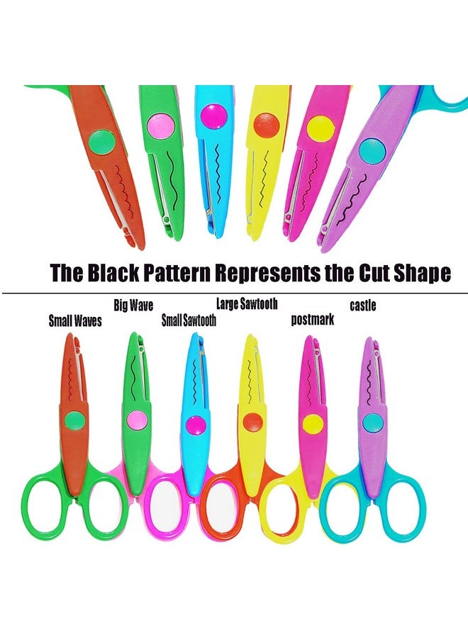 Erewa Paper Edge Scissors Set of 6 Different Patterns Craft Scissors for Teachers, Scrapbooking, Album, Kids, Arts - Image 5