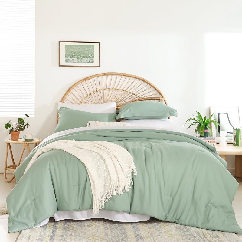 weigelia Full Size Comforter Set 7 Pieces Sage Green Comforter Set with Sheets Soft Bed in a Bag Full Bed Comforters Set for All Season