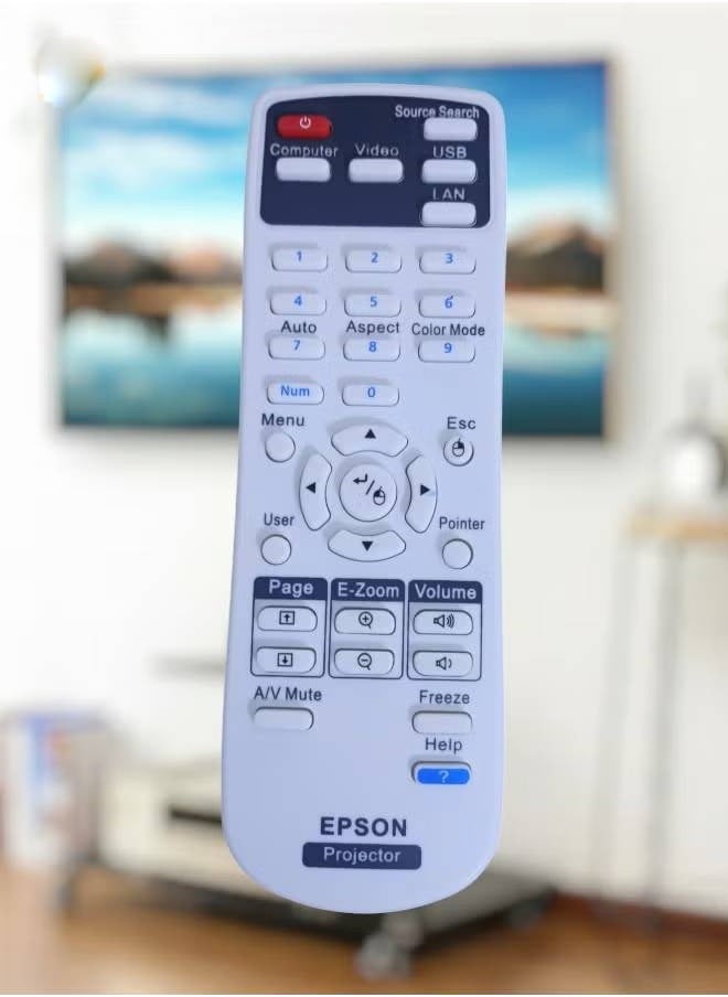 EPSON جهاز تحكم عن بعد عالمي لجهاز العرض – متوافق مع جميع طرازات أجهزة العرض، بما في ذلك PowerLite EB و EX و VS و BrightLink و EMP Series، سهل الاستخدام، تحكم موثوق