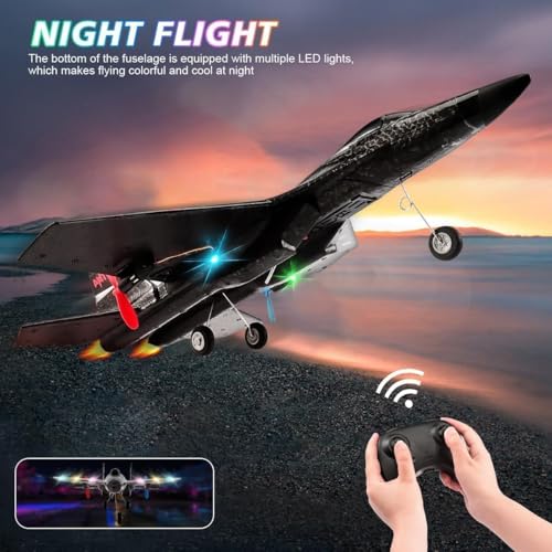 Amitasha Remote Control Airplane for Kids, RC Camera Glider Plane with Light Foam Aeroplane Fighter Jet for Kids Adults 360° Flip, Stunt Roll Drones Toy Gift for Kids Boys - Image 2