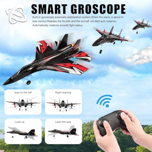 Amitasha Remote Control Airplane for Kids, RC Camera Glider Plane with Light Foam Aeroplane Fighter Jet for Kids Adults 360° Flip, Stunt Roll Drones Toy Gift for Kids Boys - Image 3