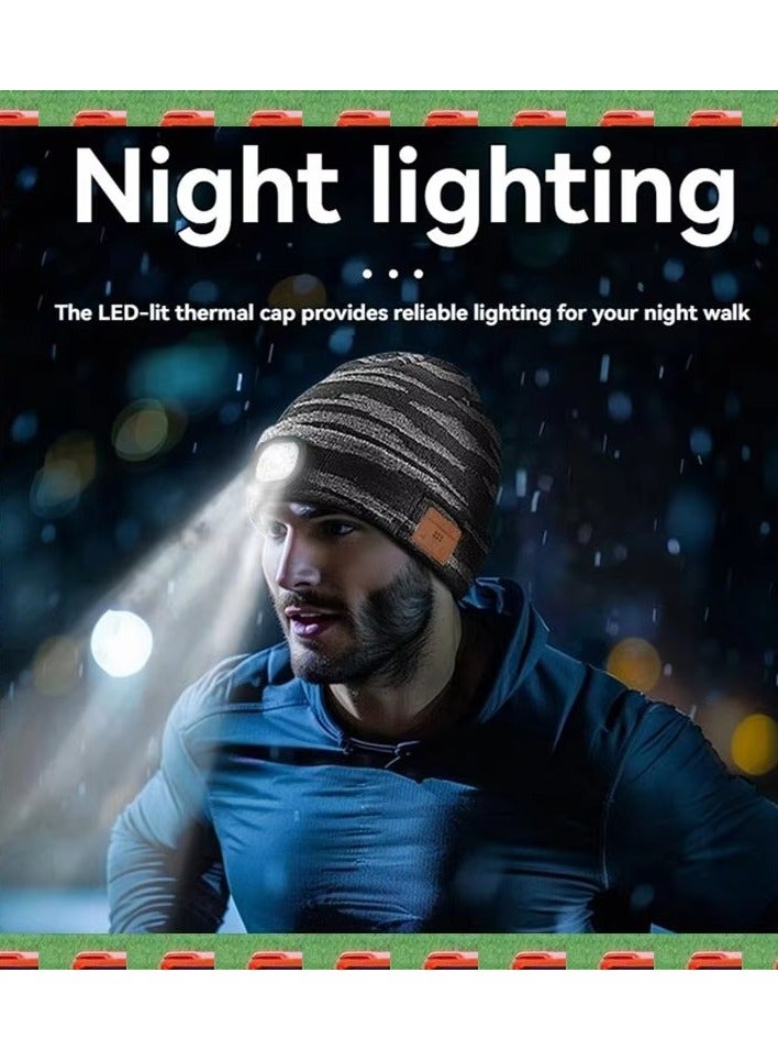 musIc New LED Lighting Bluetooth 5.4 Headphones Music Knitted Hat - Image 2