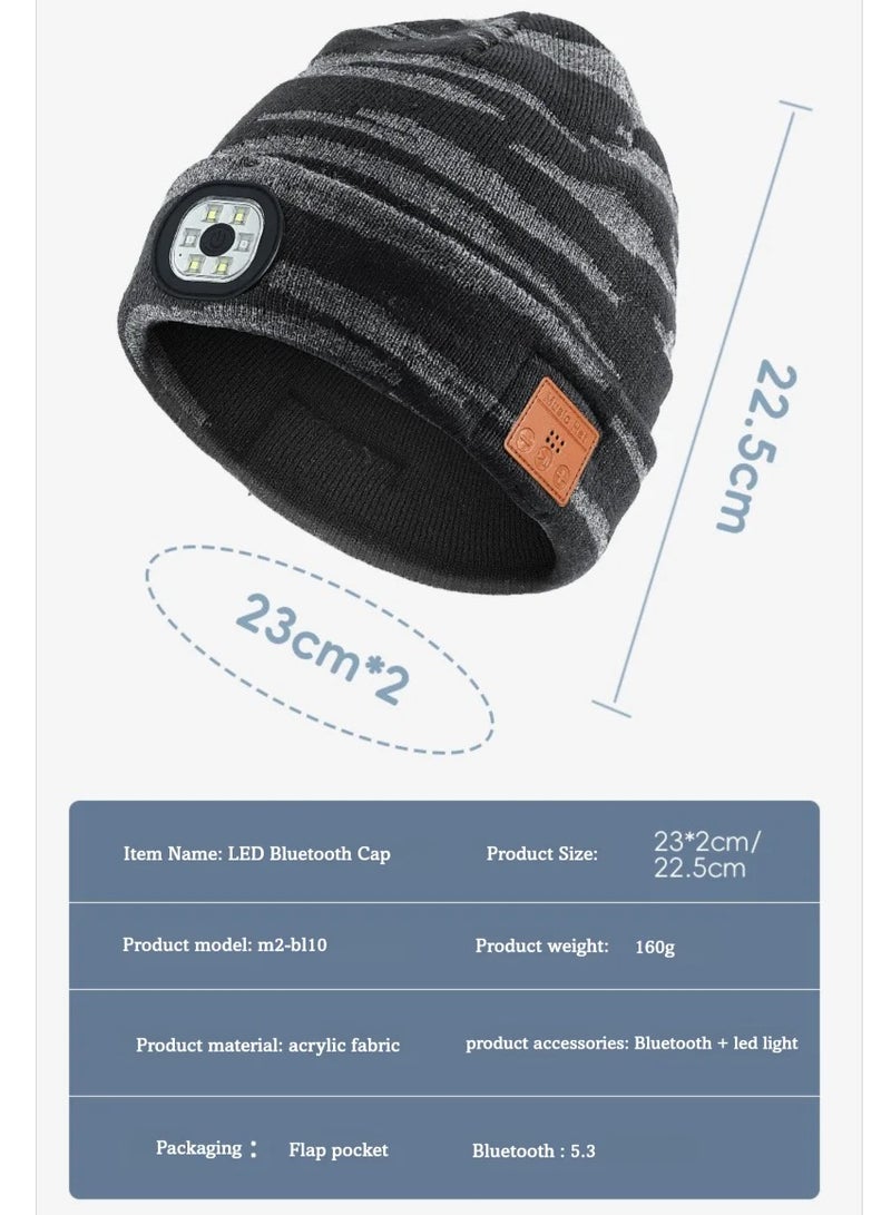 musIc New LED Lighting Bluetooth 5.4 Headphones Music Knitted Hat - Image 5