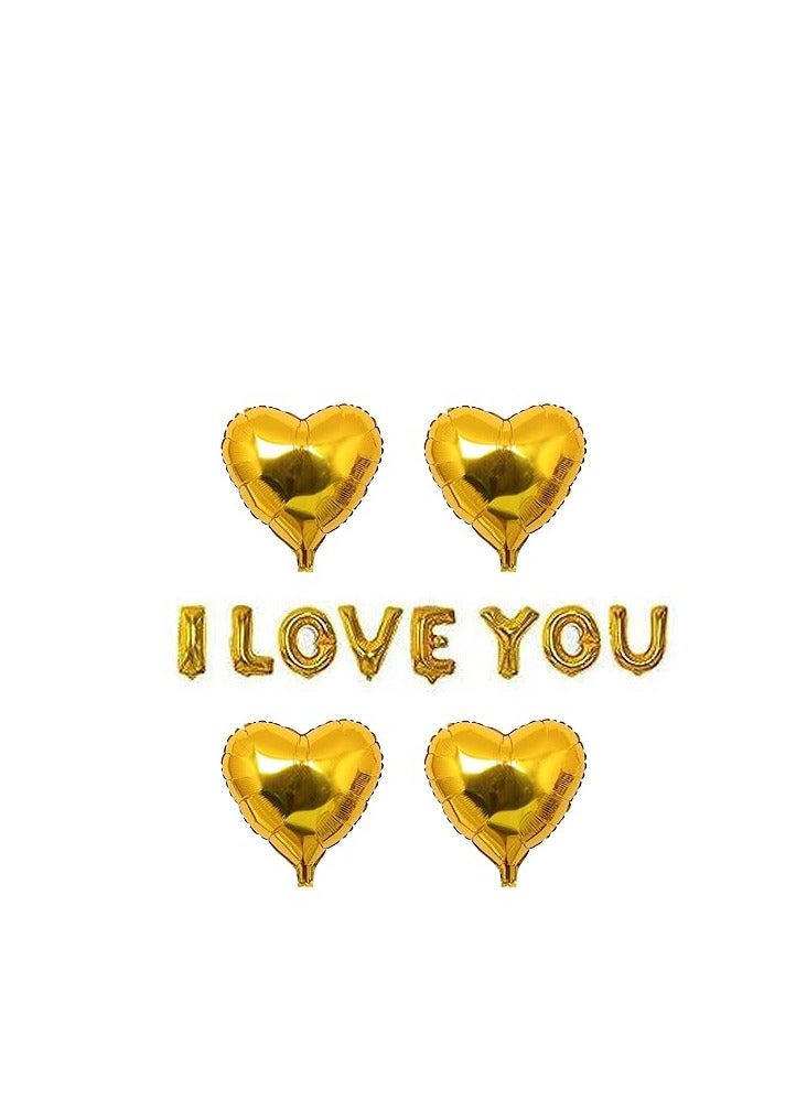 Golden I Love You Foil Aluminum Balloons| Gift for Valentine  - Image 2