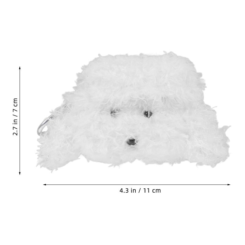 White Plush Dog Earbuds Case Cover Wear Resistant Protective Sleeve Portable Holder for Travel - Image 3