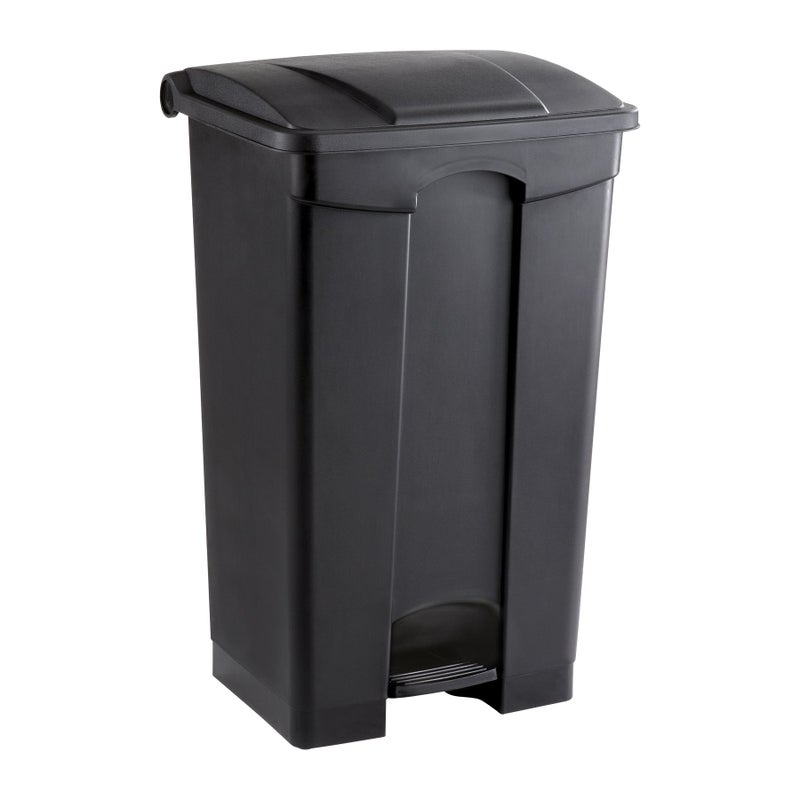 Safco Products Safco Step On Plastic Trash Can with Foot Pedal 23 Gallon Garbage Can for Kitchen Indoor or Outdoor Use Hands Free Black