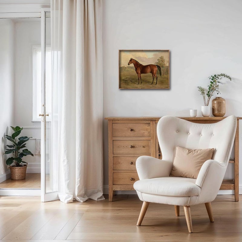 Kizbok Vintage Horse Wall Art Prints  Farmhouse Farmhouse Wall Decor Vintage Western Canvas Prints Antique Horse Oil Painting  Rustic Country Art Pictures for Bedroom  Farmhouse Decor for Bathroom Home(8"" x 10""-UNFRAMED) - Image 3