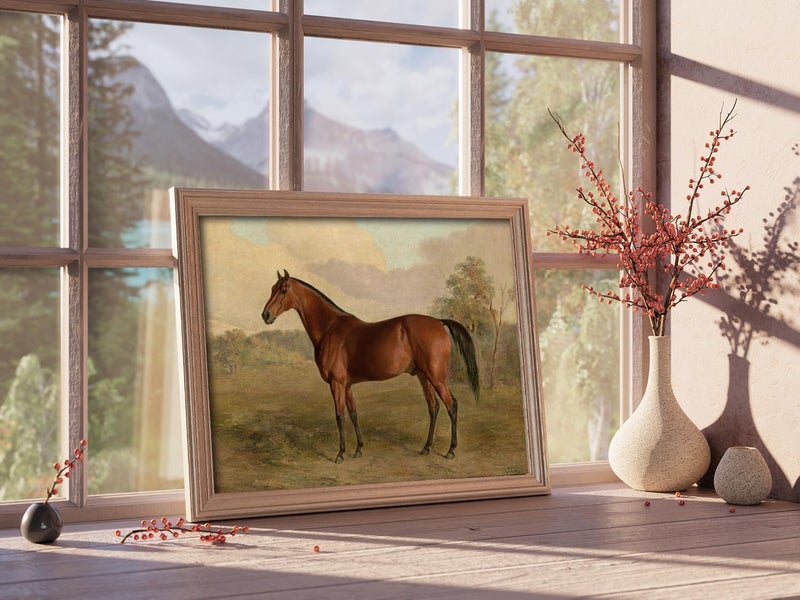 Kizbok Vintage Horse Wall Art Prints  Farmhouse Farmhouse Wall Decor Vintage Western Canvas Prints Antique Horse Oil Painting  Rustic Country Art Pictures for Bedroom  Farmhouse Decor for Bathroom Home(8"" x 10""-UNFRAMED) - Image 4