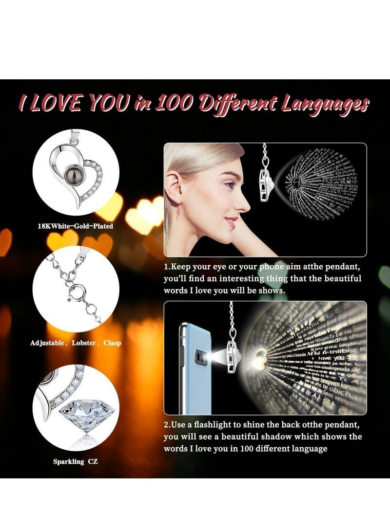 ميون قلادة وردة حمراء حقيقية محفوظة مع قلب "أحبك" - هدايا أعياد ميلاد للنساء، أمها، زوجتها، صديقتها، جدتها في عيد الحب، الأمهات - Image 2