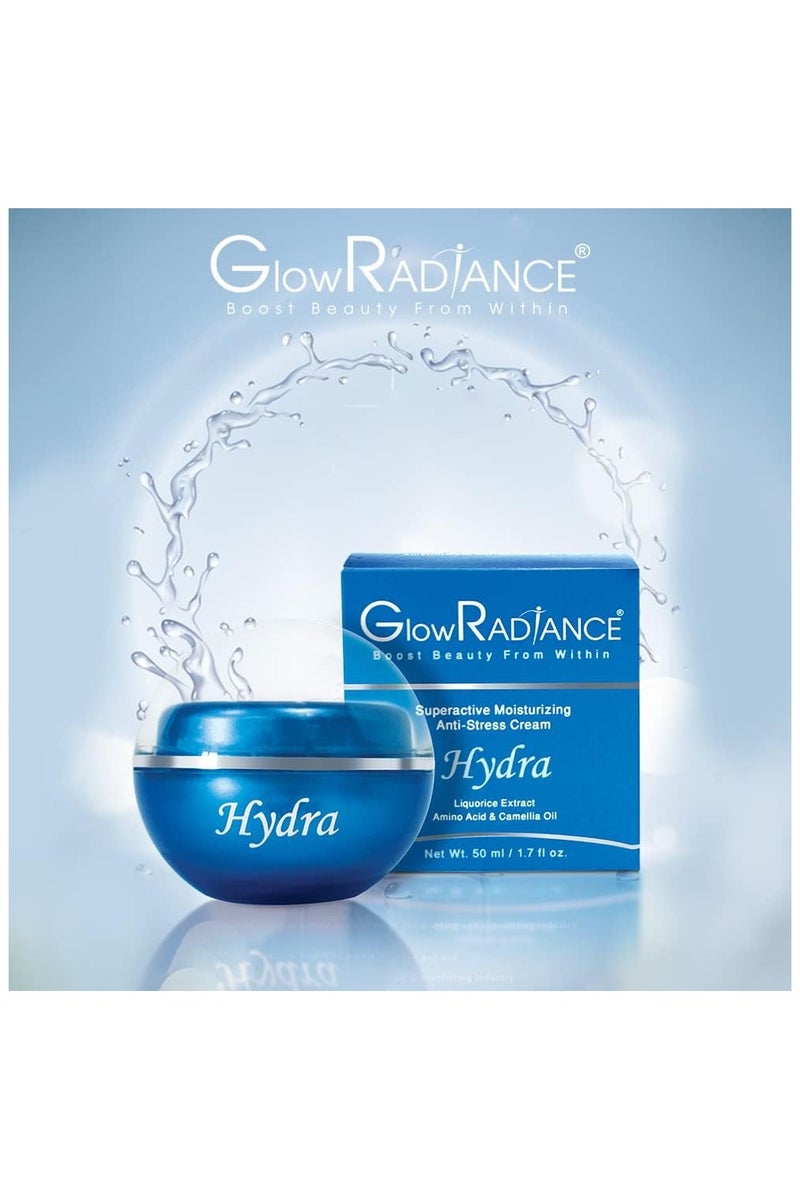 Glow Radiance كريم الترطيب المضاد للتوتر من جلو راديانس هايدرا - 50 مل | كريم مرطب ومهدئ للوجه لجميع أنواع البشرة - Image 5