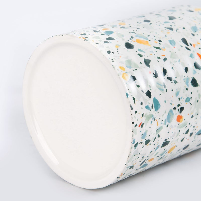 LEAZUL Kitchen Utensil Holder,7.2â€³Extra Large Stable Terrazzo Marble Pattern Ceramic Utensil Crock,Utensil Organizer for Countertop,Kitchen Decor,Utensil Holder for Housewarming,Wedding Gift Blue - Image 5