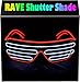 PINFOX Light Up Shutter Neon Rave Flashing Glasses El Wire LED Sunglasses Glow Costumes For Party 80s EDM RB03 Red White - Image 2