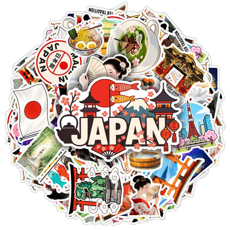 BETANAS 100 Pieces Japan Sticker Japanese Travel Stickers Vinyl Waterproof for Teens Adults Car, Wall Decor Tokyo Decal, Hard hat Scrapbook Laptop Phone Birthday Christmas Gift for All Ages Wall Decor - Image 1