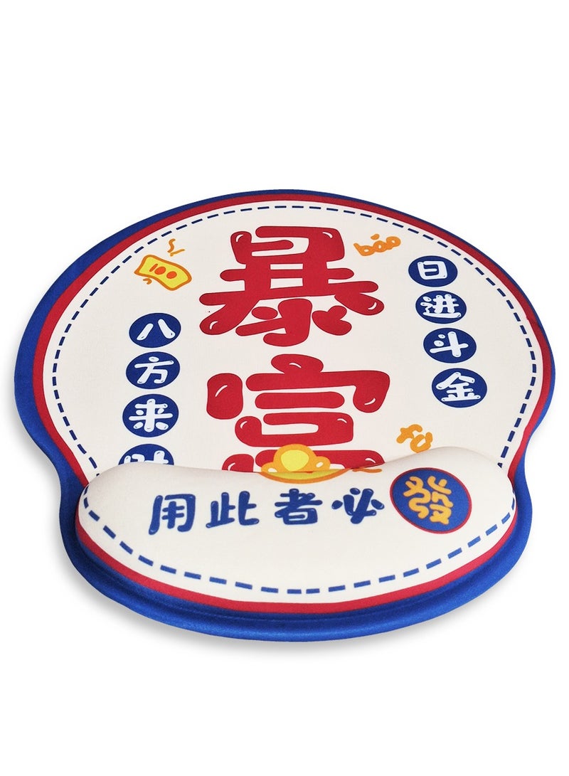 لوحة ماوس صغيرة لليد مع شريط دعم للمعصم من الجل، سجادة مكتب بنمط صيني  عالية الدقة وتصميم لطيف، لوحة ماوس ممتدة ووسادات ماوس للوحة المفاتيح، وسادات ماوس سطحية من القماش المقاوم للماء للمكتب، قاعدة مطاطية مضادة للانزلاق - Image 3