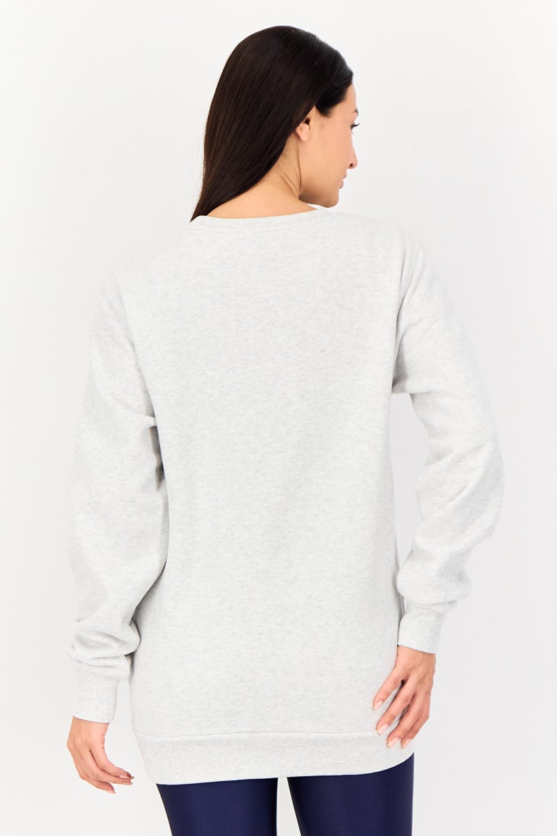 Ellesse Women Sportswear Fit Long Sleeve Brand Logo Outdoor Sweatshirt, Light Grey - Image 4