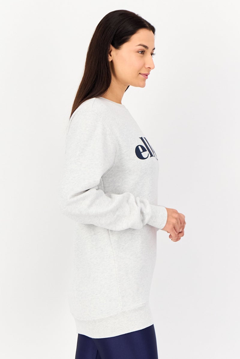 Ellesse Women Sportswear Fit Long Sleeve Brand Logo Outdoor Sweatshirt, Light Grey - Image 2