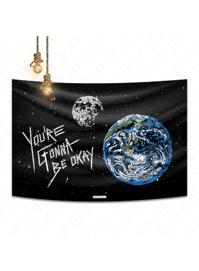 ديزليا سجادة حائط بتصميم تحفيزي - ستكون بخير - مقاس 150 × 100 سم - مزودة بـ 4 خطافات لاصقة لسهولة التعليق - TAB/06 - Image 1