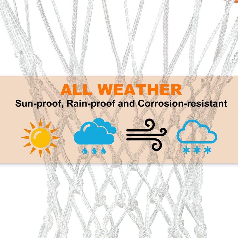 Hsei Heavy Duty Basketball Net Replacement All Weather Basketball Net Fits Standard Indoor or Outdoor, 12 Loop (White) - Image 4