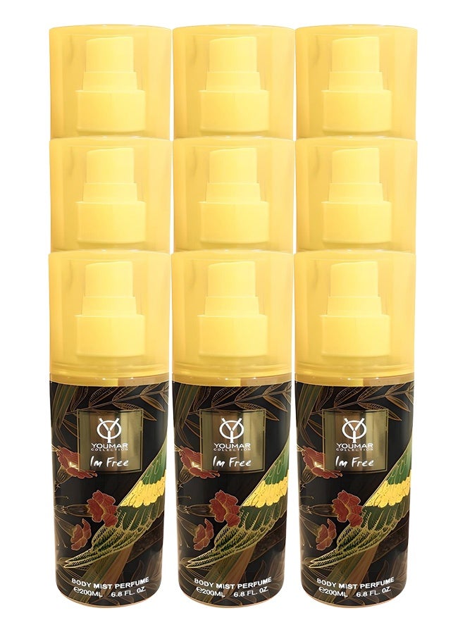 YOUMAR 9 Pieces Im Free Body Mist Number 709 For Women 200ml - Image 1