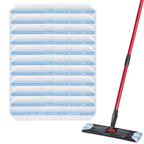 Caehomly 10 Pack H2prO Mop Pads Compatible with O Ceda H2PrO Flat Mo p System, 100% Microfiber Mop Head Replacements, Washable and Reusable, White - Image 1