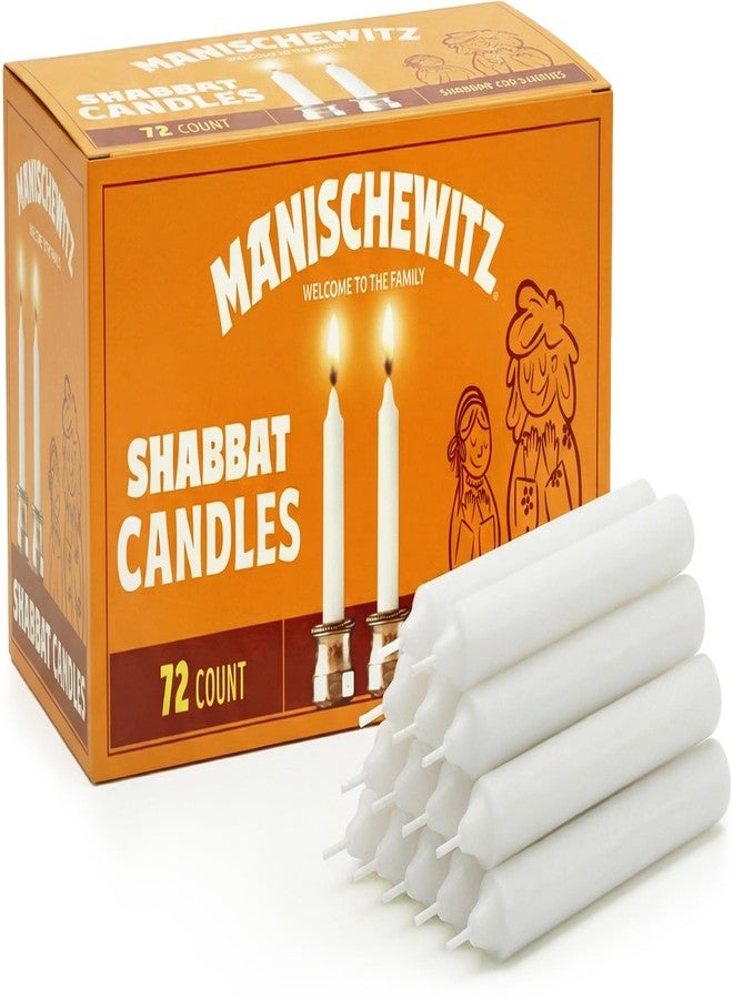 Manischewitz Shabbat Candles 72 Count | Burns for 3 Hours, Fits Standard Candlestick Holders, Perfect for Shabbos and Holidays - Image 1