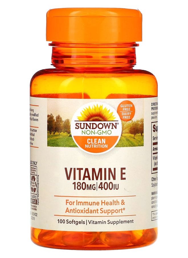 sundown Naturals - Vitamin E 180 mg (400 IU) 100 Softgels - Image 1