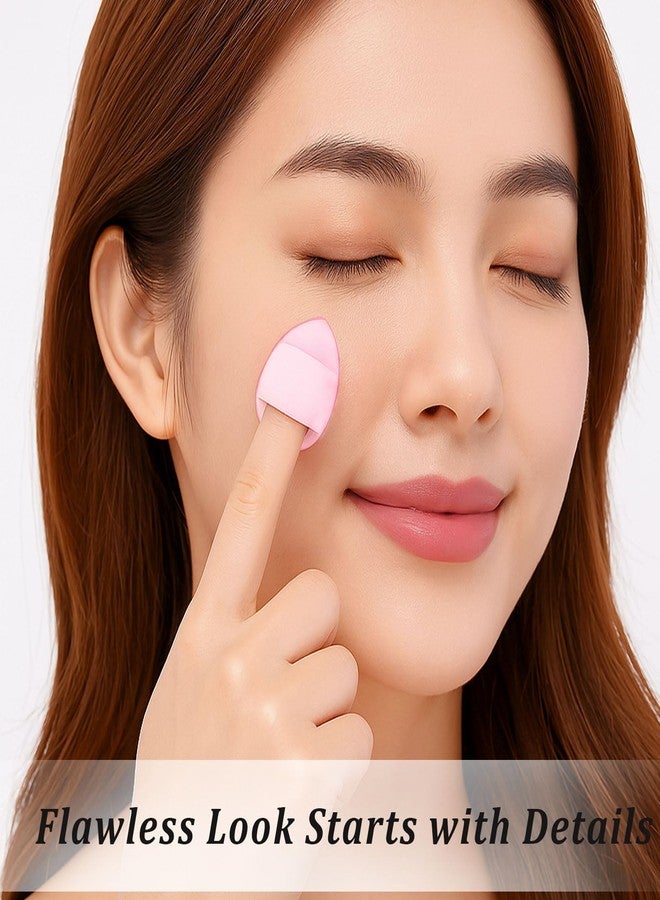 Brvlsoc 50PCS Mini Triangle Makeup Puffs – Soft Finger Sponge Set for Foundation, Powder & Concealer, Reusable Cosmetic Puffs (Pink) - Image 5
