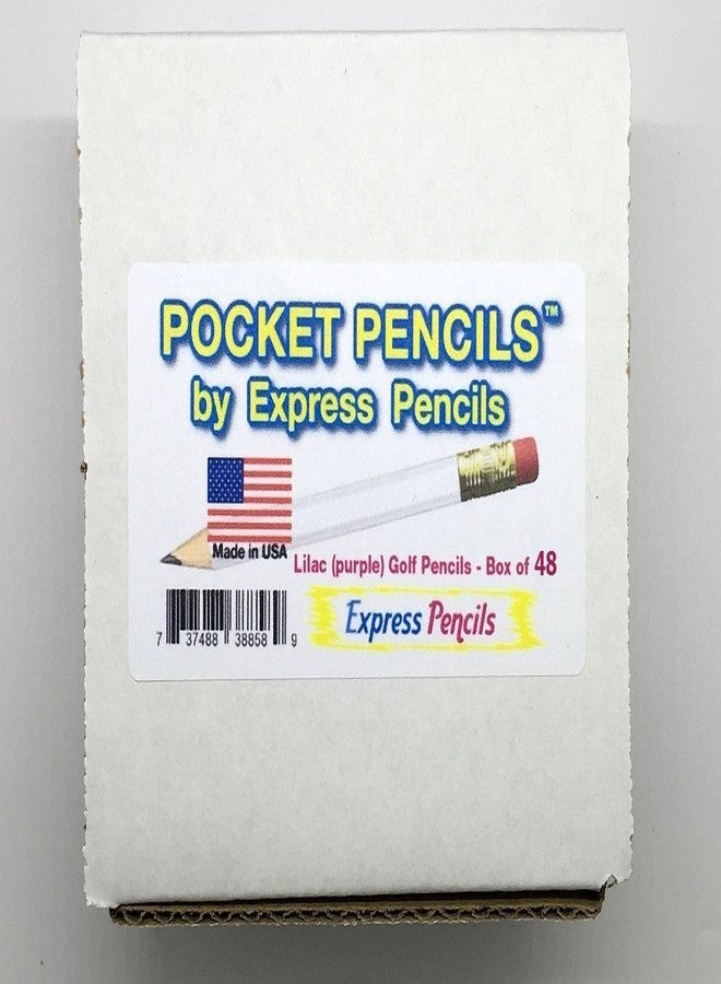 Express Pencils Half Pencils with Eraser - Golf, Classroom, Pew, Short, Mini - Hexagon, Sharpened, Non Toxic, #2 Pencil, Color - Lilac (Box of 48) Purple Golf Pocket Pencils ™ - Image 4