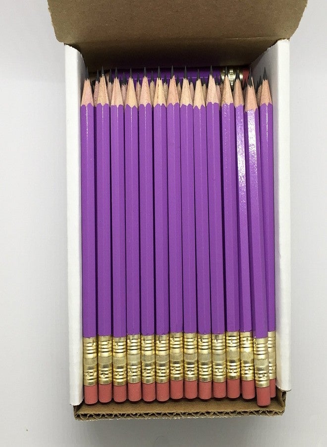 Express Pencils Half Pencils with Eraser - Golf, Classroom, Pew, Short, Mini - Hexagon, Sharpened, Non Toxic, #2 Pencil, Color - Lilac (Box of 48) Purple Golf Pocket Pencils ™ - Image 1