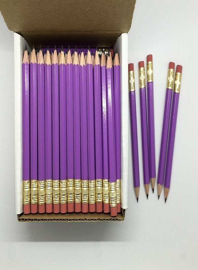 Express Pencils Half Pencils with Eraser - Golf, Classroom, Pew, Short, Mini - Hexagon, Sharpened, Non Toxic, #2 Pencil, Color - Lilac (Box of 48) Purple Golf Pocket Pencils ™ - Image 2