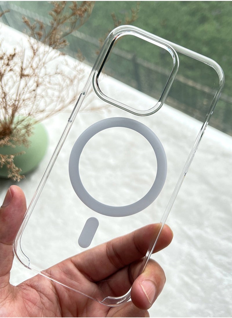 ALFY & CO Apple iPhone 14 Pro Case With MagSafe Clear 6.1 Inch Slim Thin Magnetic Cover Yellowing-Resistant Anti-Drop Shock Absorption Anti-Scratch and Hard Back Crystal Case Clear  - Image 5