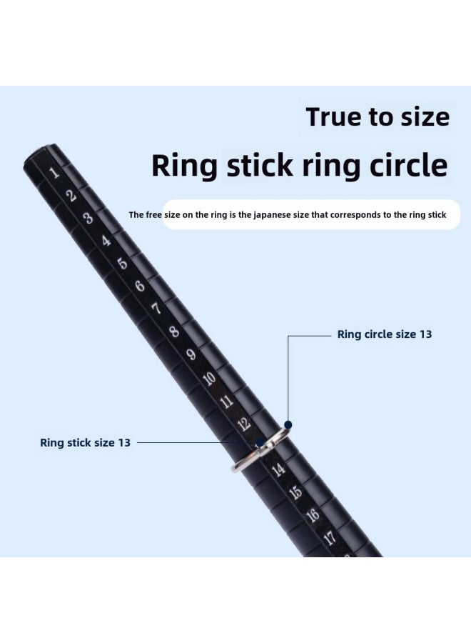 Daily Ring Size Measurement Tool Ring Gold And Silver Bracelet Number Size Adjustment Plastic Daily Bar-Model:Daily Stick Black  - Image 1