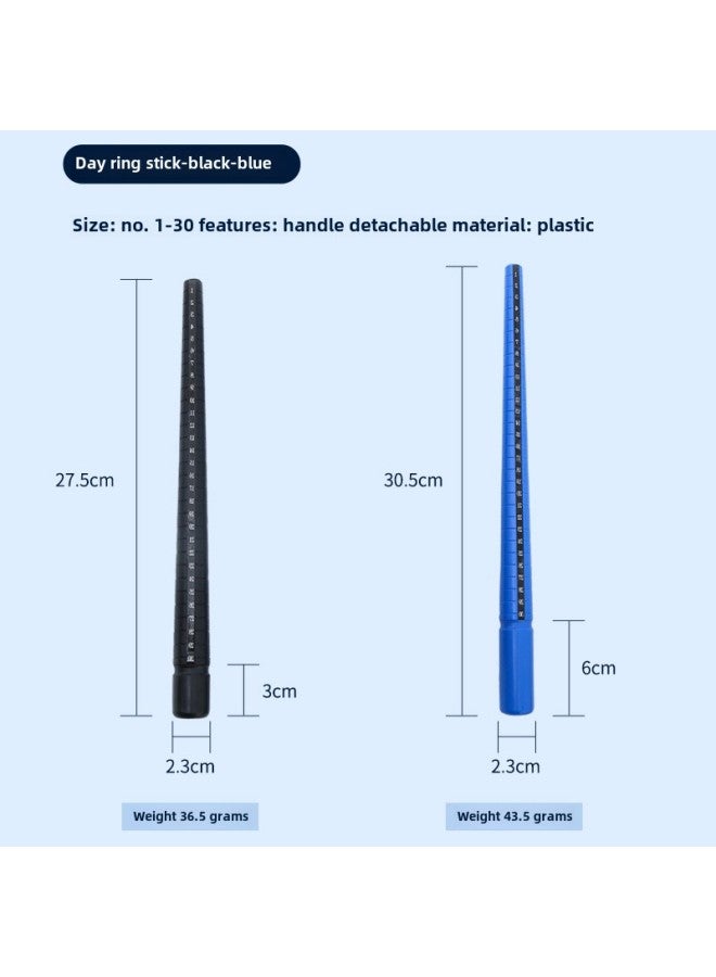 Daily Ring Size Measurement Tool Ring Gold And Silver Bracelet Number Size Adjustment Plastic Daily Bar-Model:Daily Stick Black  - Image 5