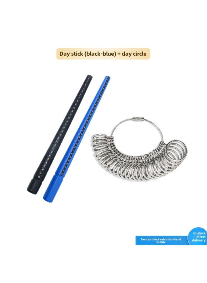 Daily Ring Size Measurement Tool Ring Gold And Silver Bracelet Number Size Adjustment Plastic Daily Bar-Model:Daily Stick Black  - Image 2